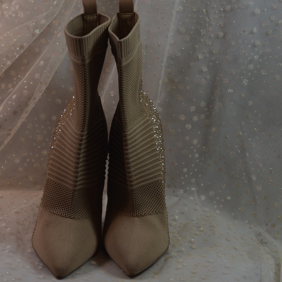 Steve Madden Stiletto Maxwelle  Glitter Boots Sock Pull On  Sz 10 M. NWOT #B-157 - Picture 11 of 14